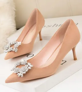 2023 primavera strass donna tacchi sottili tacchi altissimi pompe di cristallo di lusso scarpe da sposa da donna firmate da donn