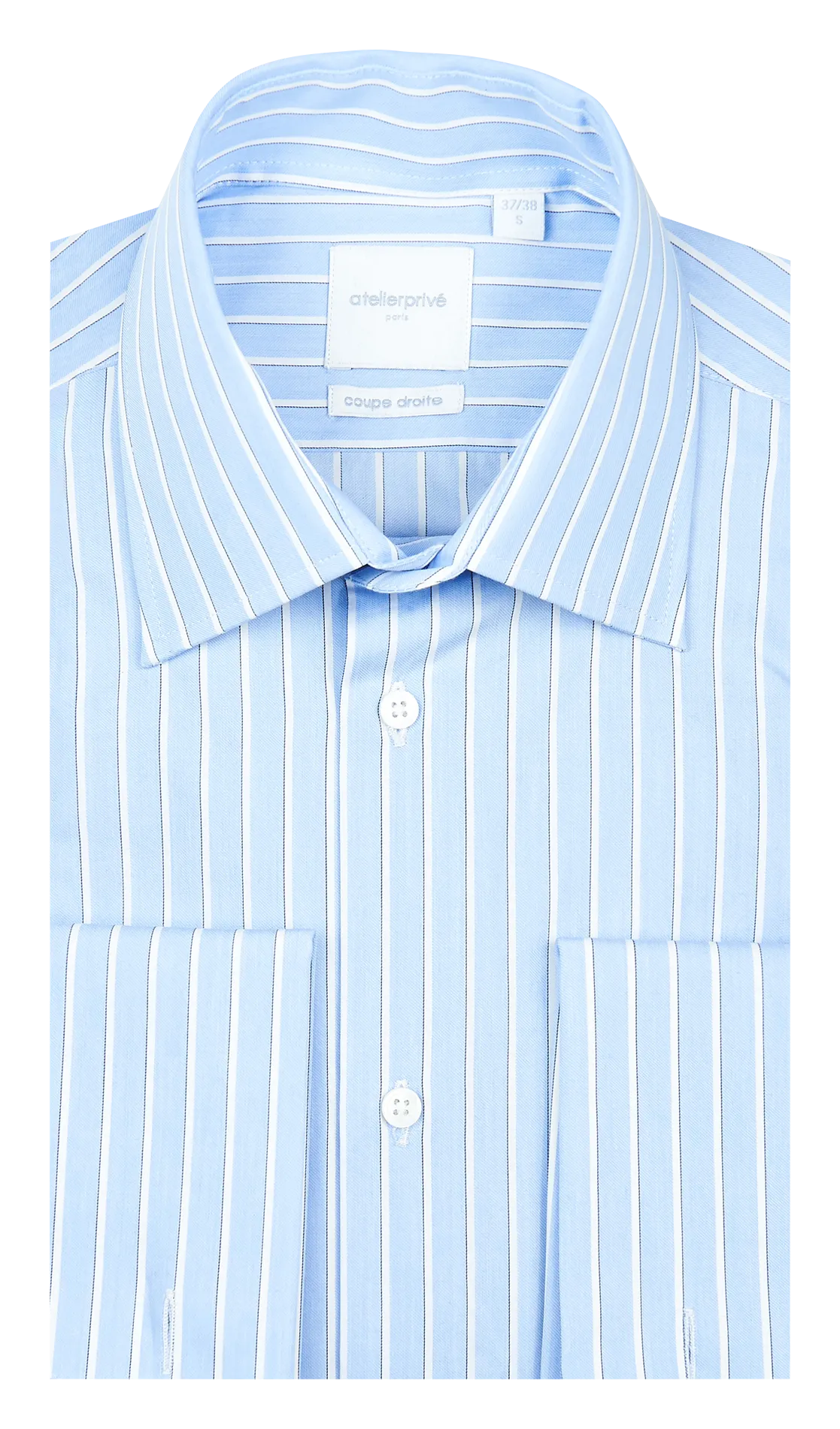  ATELIER PRIVE   Camicia collo classico regular fit a righe in cotone | Blu