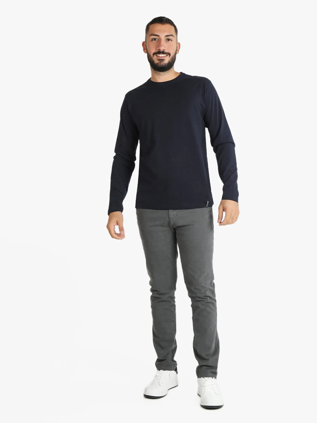 Baci & Abbracci T-shirt en coton à manches longues pour hommes