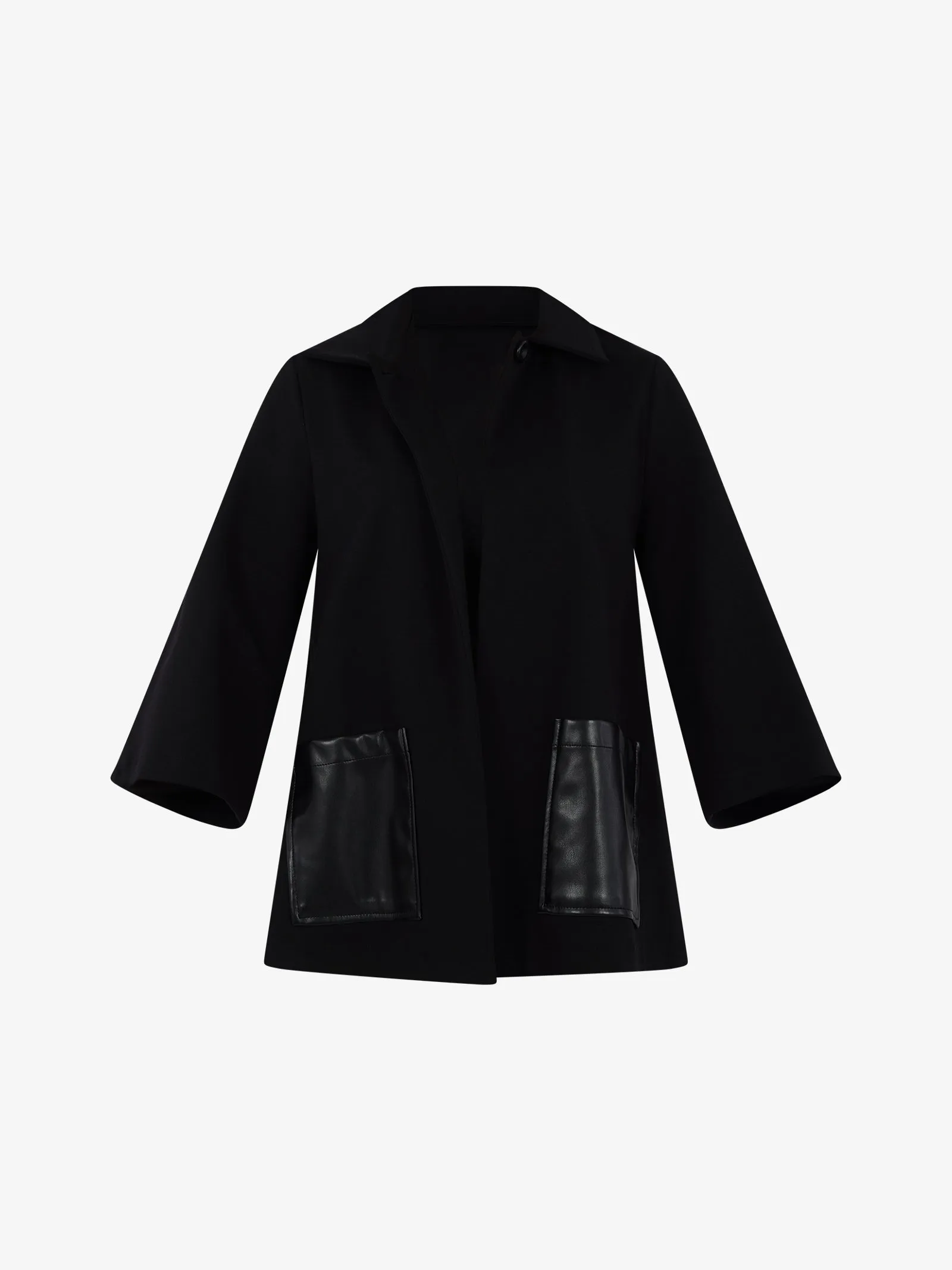 Blazer corto con tasche donna viscosa nero