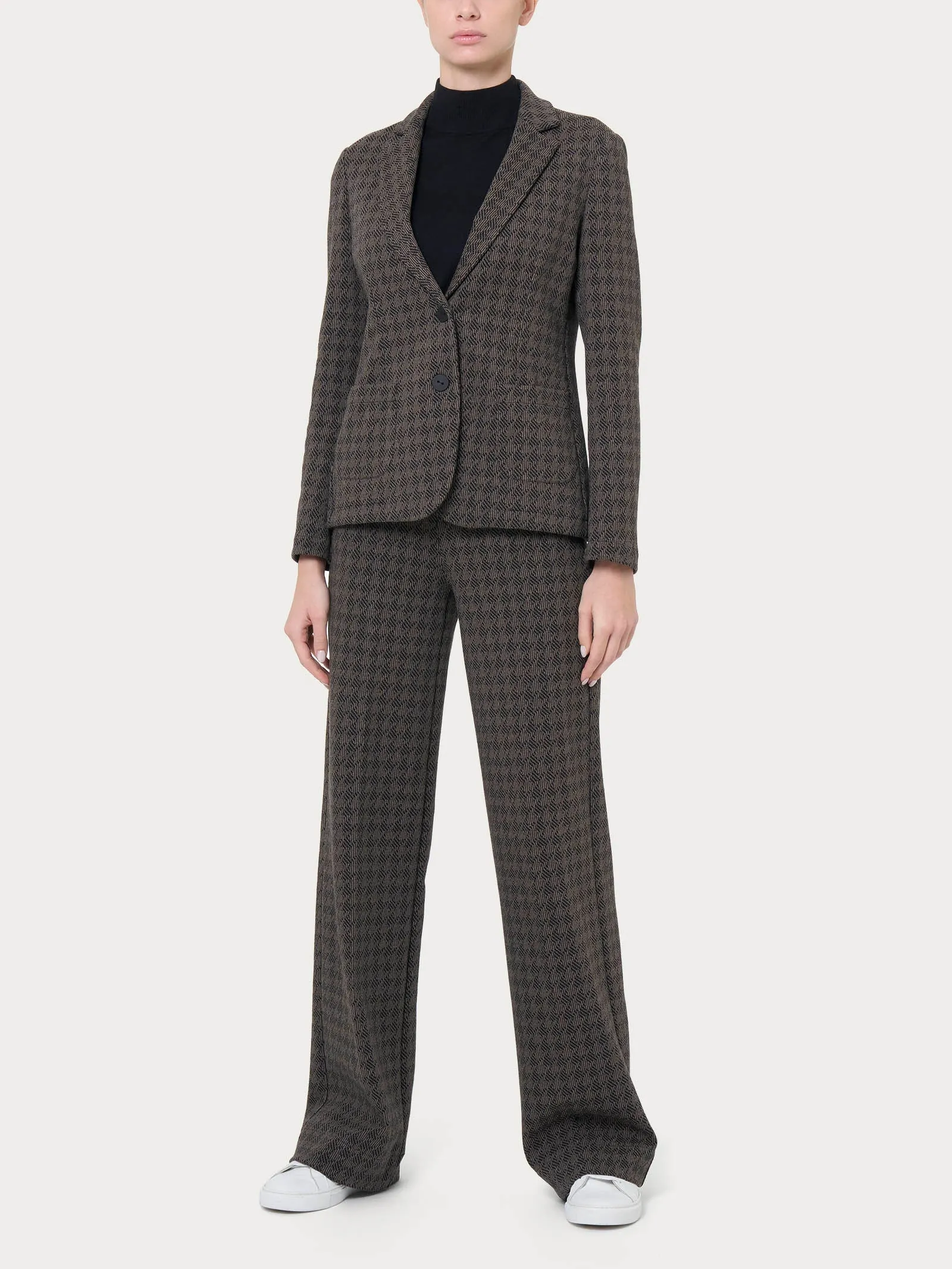 Blazer due bottoni in tessuto Eco Jacquard - Fant. Pine Bark