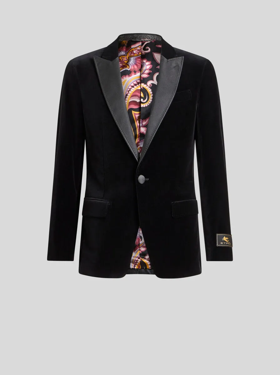 BLAZER MONOPETTO CON FODERA A CONTRASTO