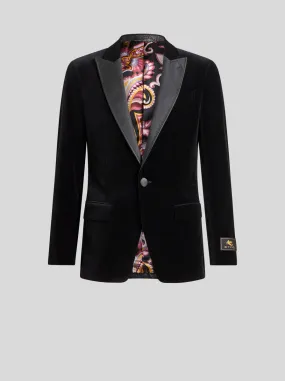 BLAZER MONOPETTO CON FODERA A CONTRASTO