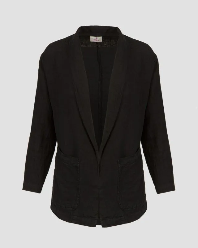 Blazer nero in lino da donna Deha