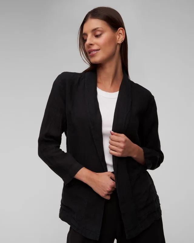 Blazer nero in lino da donna Deha