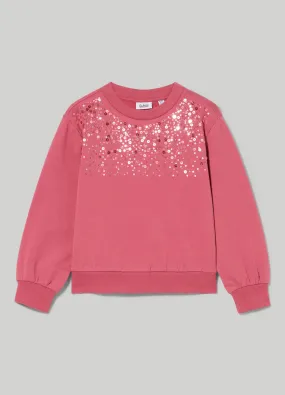 BLUKIDS  Felpa in cotone garzato con paillettes bambina