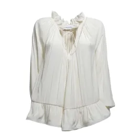 Blusa Charmeuse plissè panna Lanvin