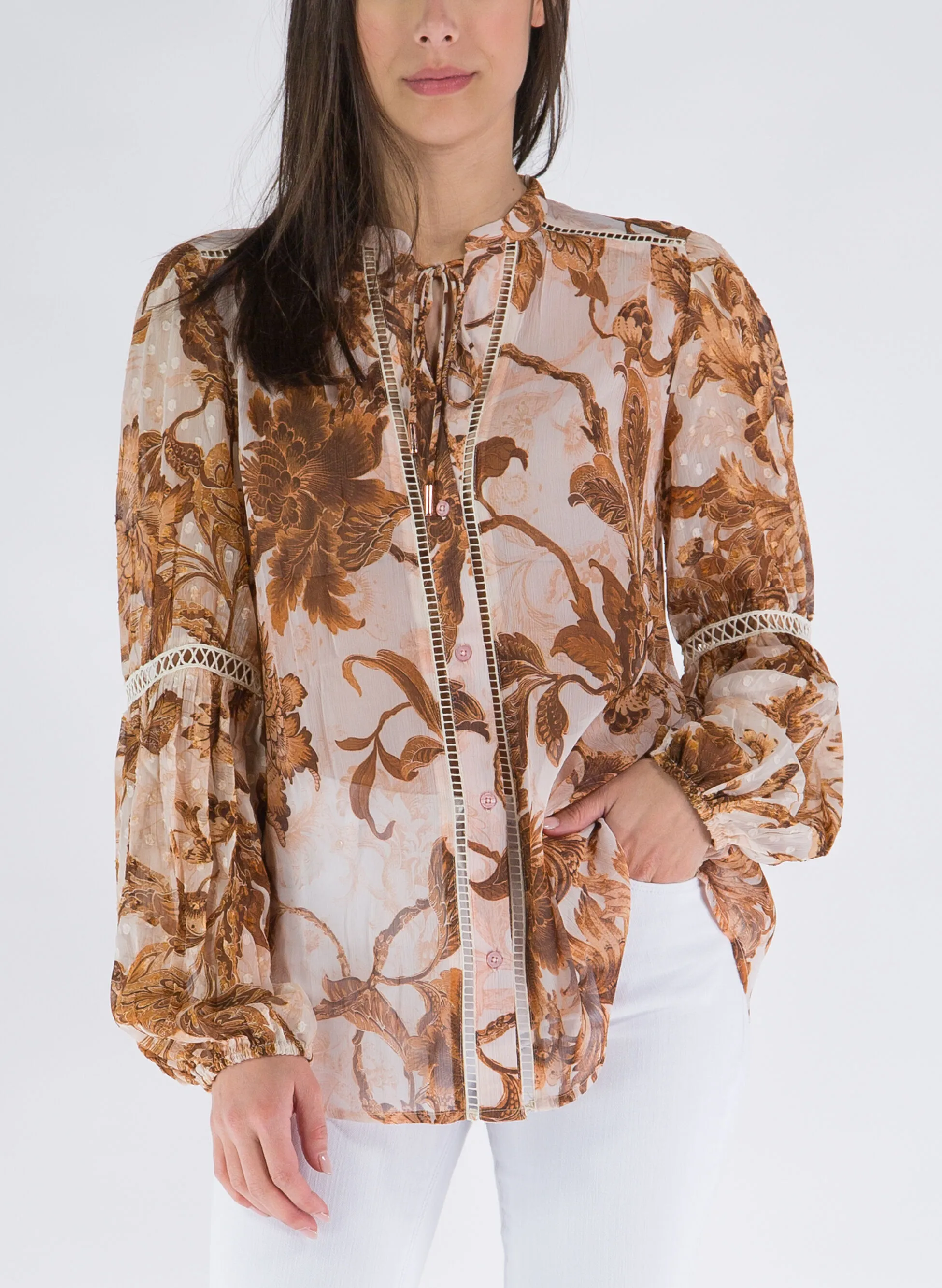 blusa con fantasia floreale