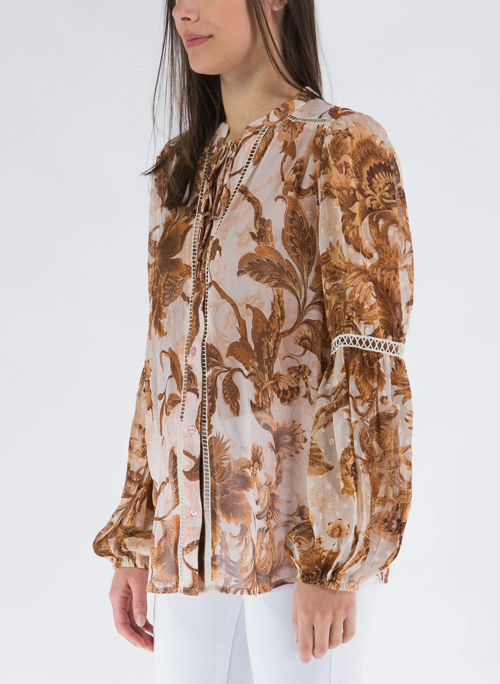 blusa con fantasia floreale