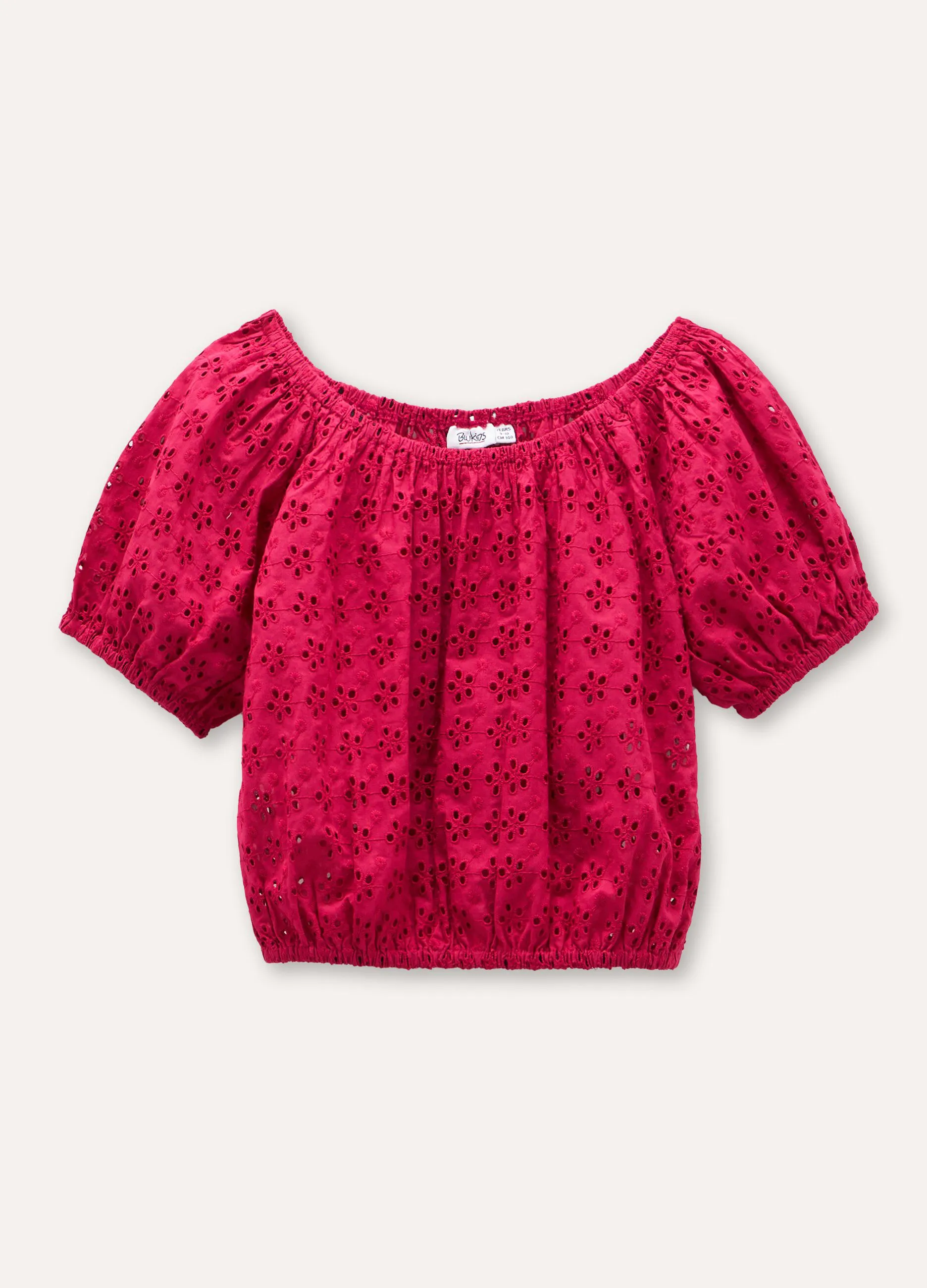 Blusa in puro cotone sangallo ragazza