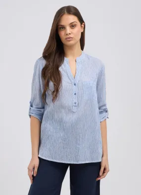 Blusa rigata in puro cotone donna