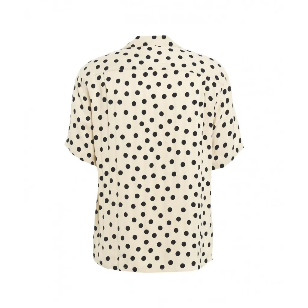 Camicia a pois beige