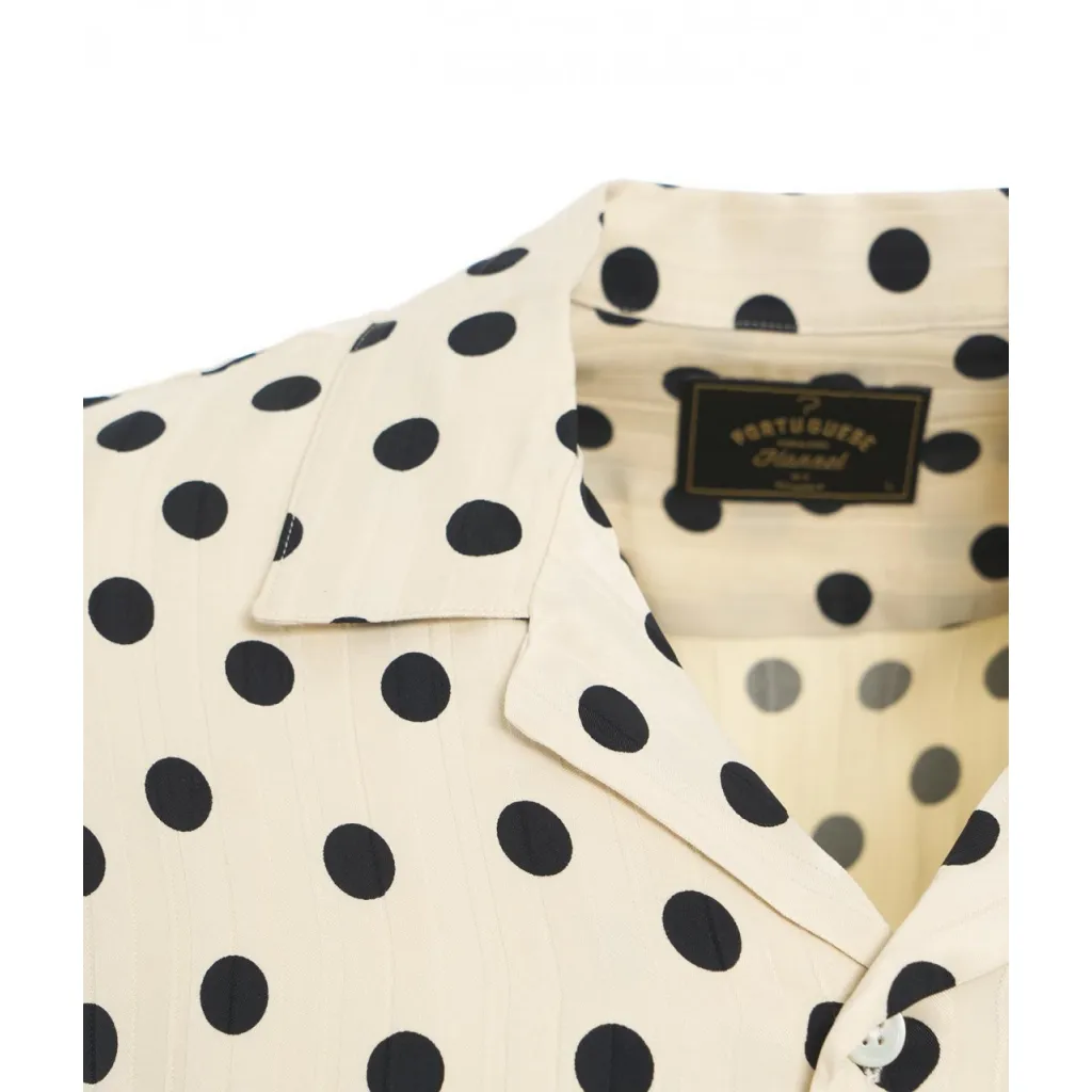 Camicia a pois beige