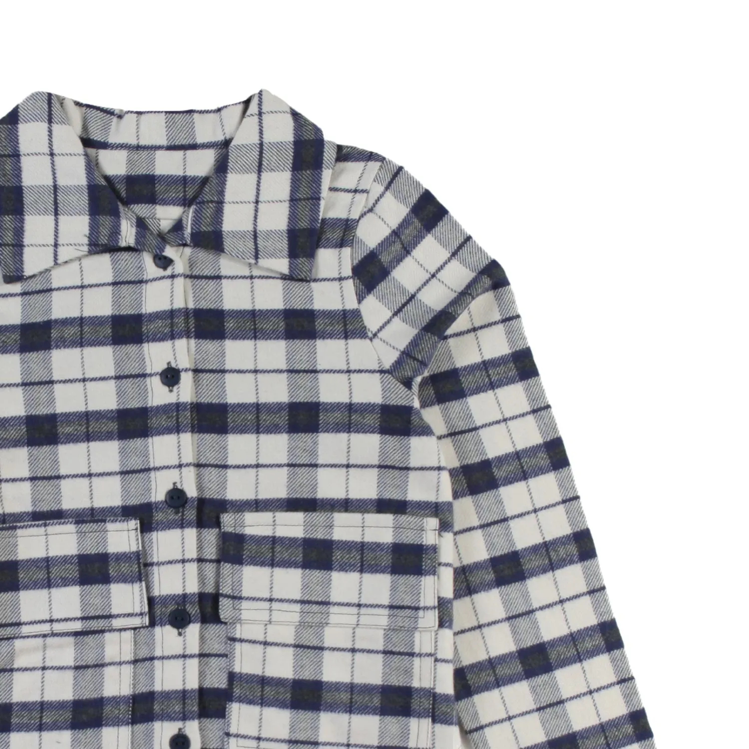 Camicia Elliot Bianco Latte A Quadri Blu