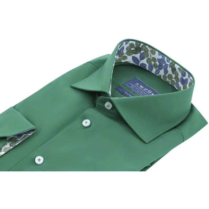 Camicia Ledub modern fit verde medio