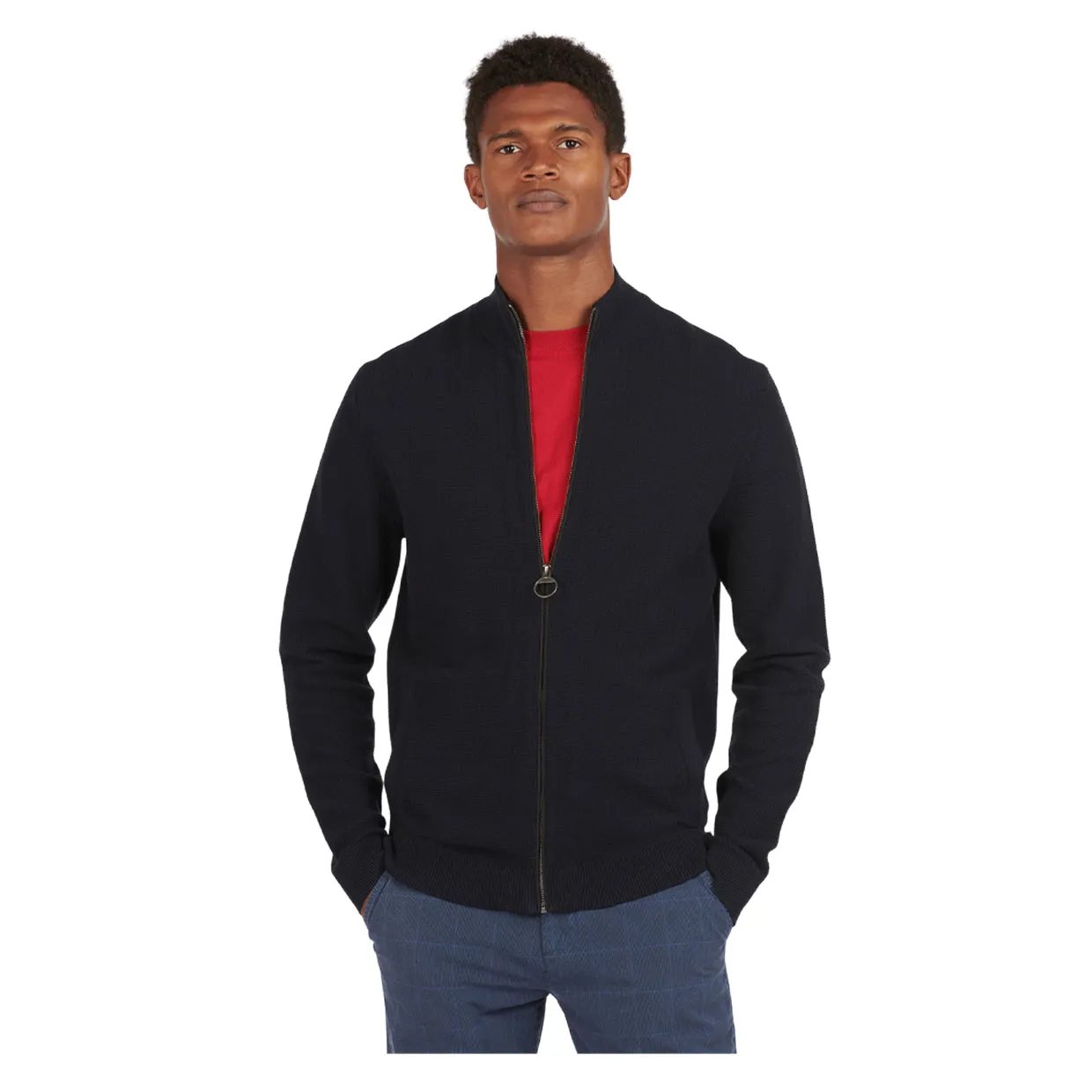 Cardigan Barbour Abhainn Zip Thru Blu Navy