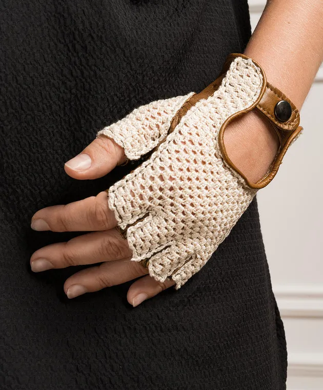 Caridei Guanti-guanti combinati marroni 7821