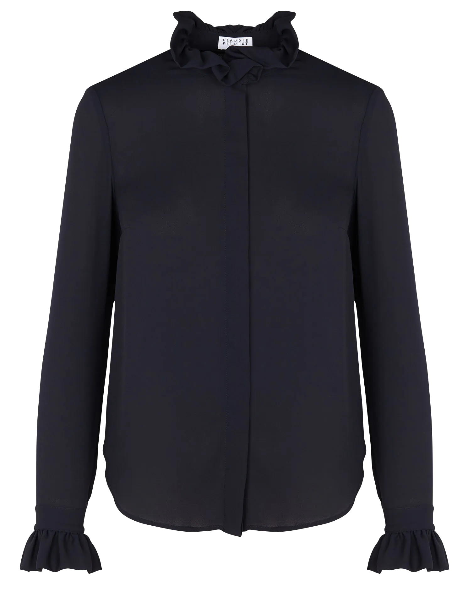  CLAUDIE PIERLOT   Camicia in crêpe collo vittoriano | Blu