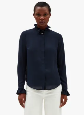  CLAUDIE PIERLOT   Camicia in crêpe collo vittoriano | Blu