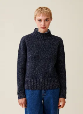  CLAUDIE PIERLOT   Maglione a collo alto in lana e seta mista | Blu