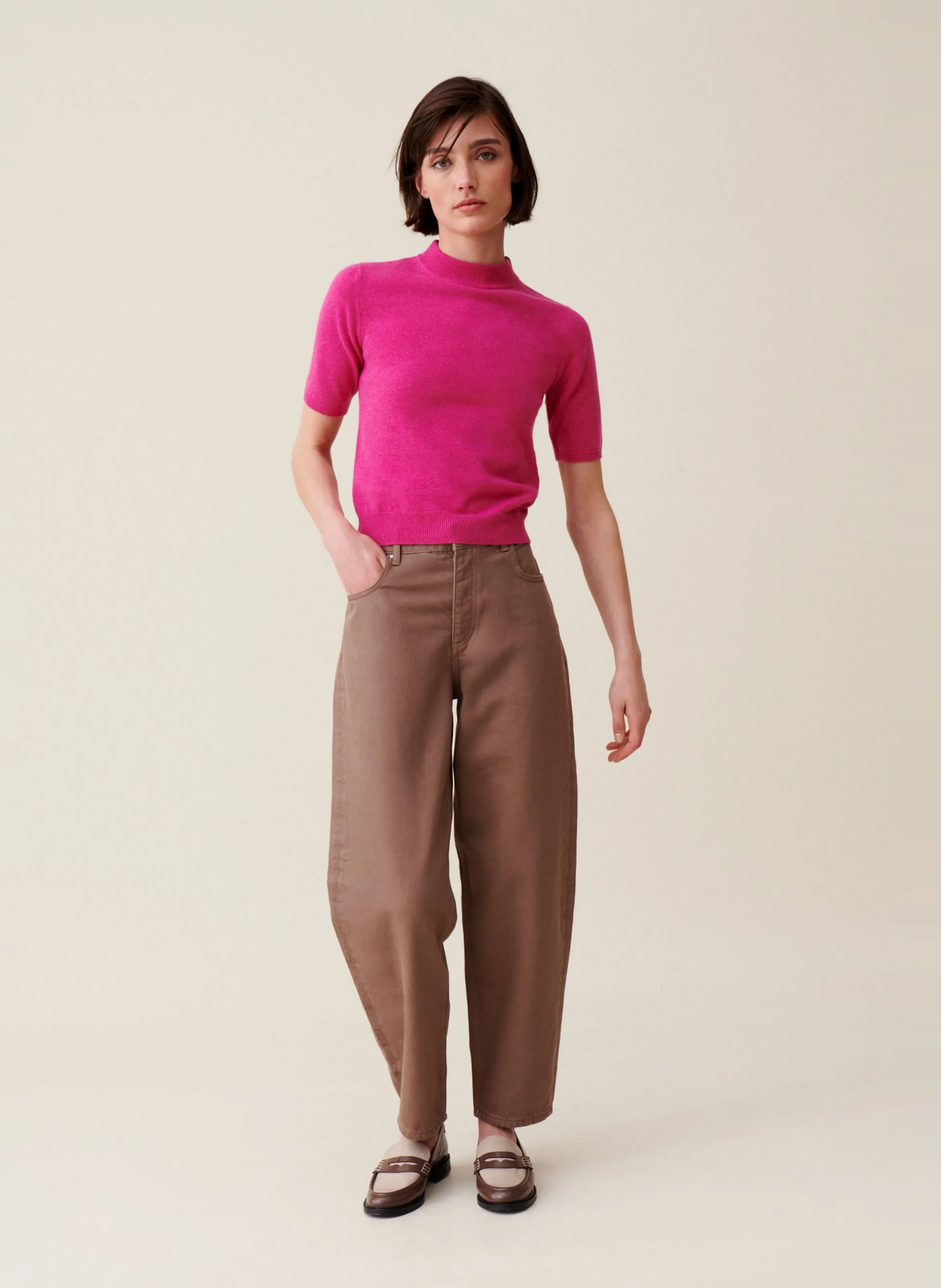  CLAUDIE PIERLOT   Maglione a maniche corte in lana | Rosa