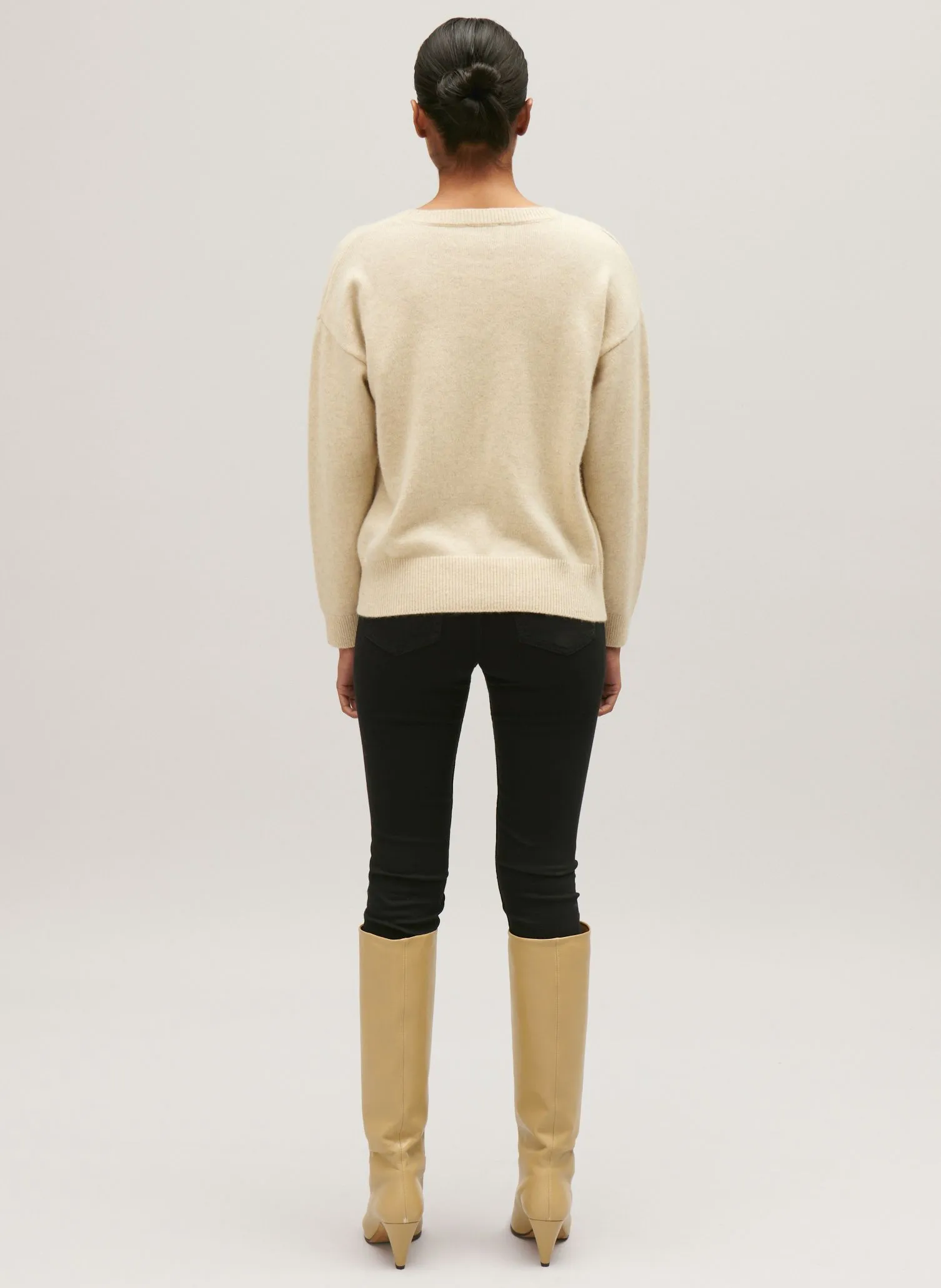  CLAUDIE PIERLOT   Maglione scollo tondo in cashmere | Beige