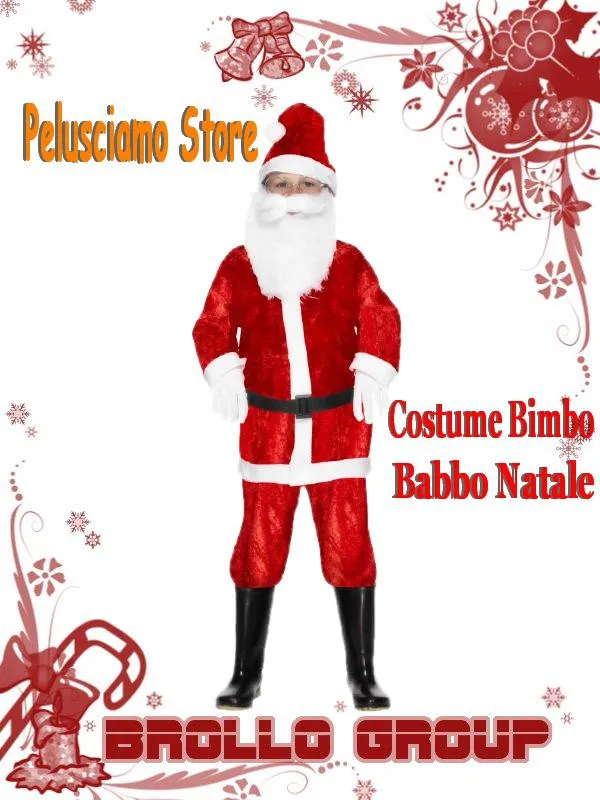 Costume Bimbo Babbo Natale- Vestito Bambino