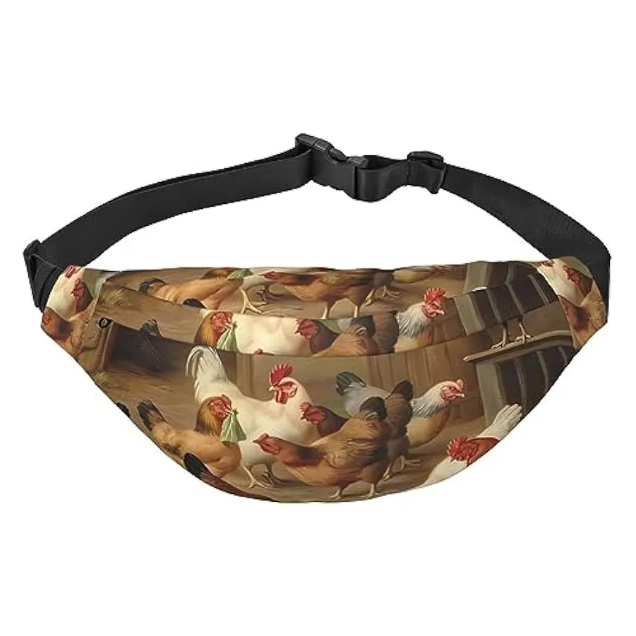 Farm Chickens Fanny Pack per le donne uomini marsupio cintura regolabile casual petto borsa marsupione per viaggi escursionismo 