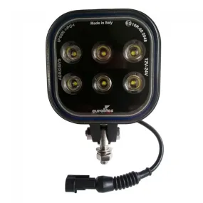 Faro ausiliario a Led Eurolites 6 Cree Led 1800 lumen quadrato