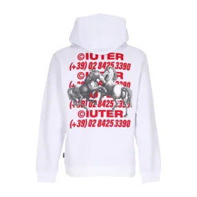 felpa cappuccio uomo horses hoodie WHITE