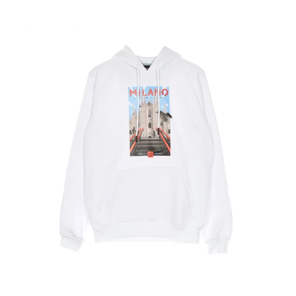 felpa cappuccio uomo milano hoodie WHITE