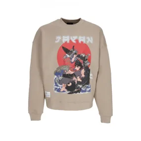 felpa girocollo uomo japan warrior crewneck VINTAGE SAND