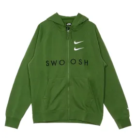 Felpa Leggera Cappuccio Zip Uomo Swoosh Hoodie Treeline/black/white