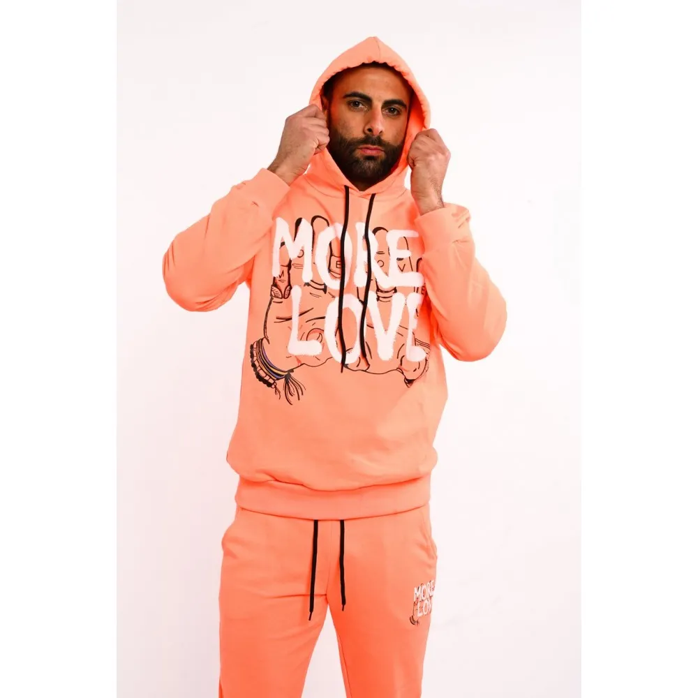 Felpa uomo more love fluo