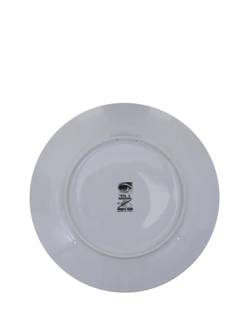 FORNASETTI WHITE PORCELAIN WALL PLATE TEMA E VARIAZIONI N.41