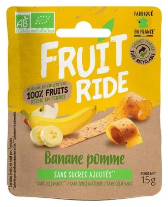 Fruit Ride Nastri di frutta secca Banana / Mela 15g