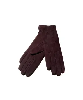 Galise guanti donna, pelle scamosciata suede, fodera lana, bordeaux, Tg 7,5