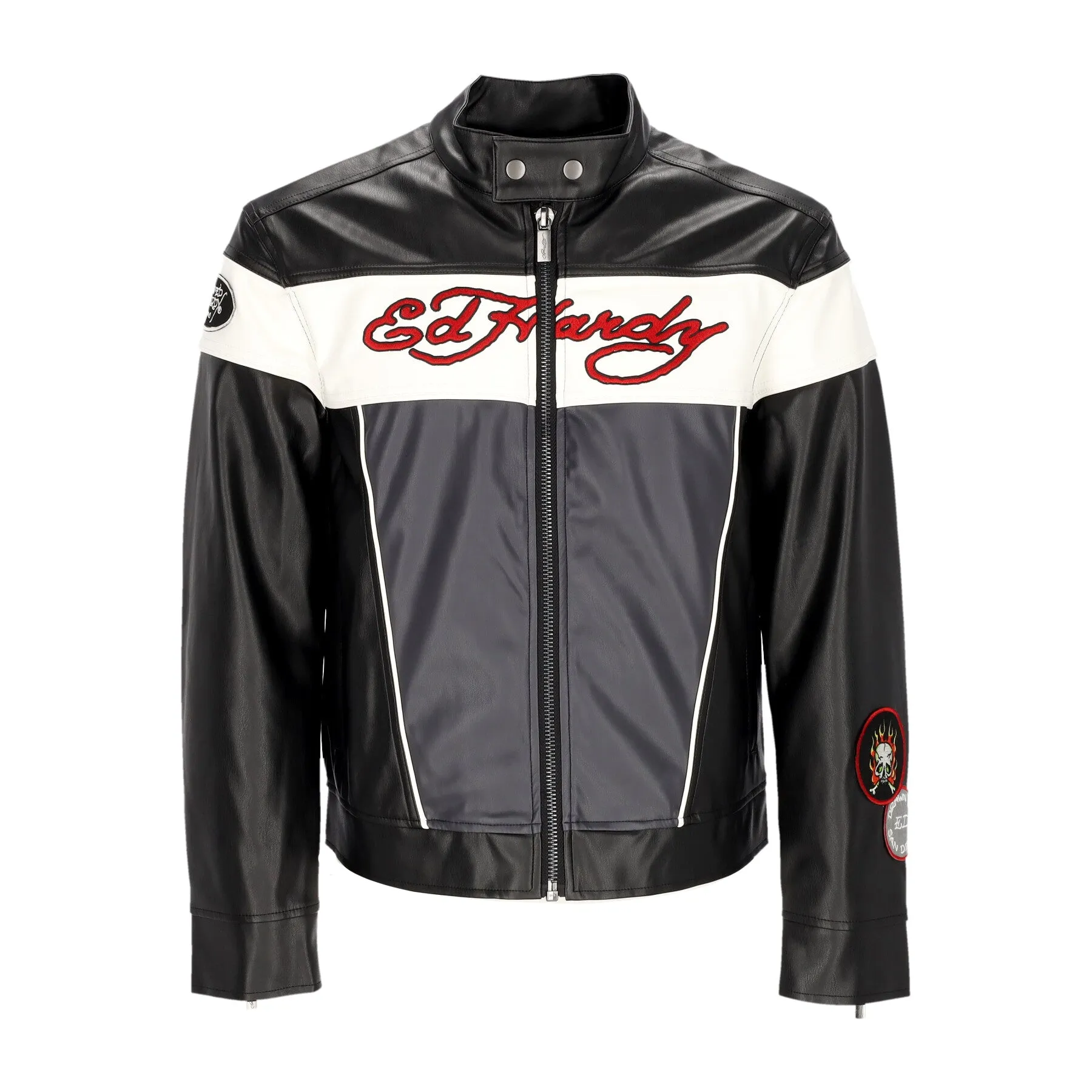 Giubbotto Uomo Holly Panther Vegan Leather Jacket Black/white