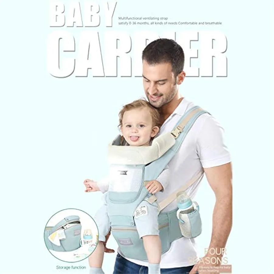 HWZZ Seggiolino Multifunzionale per La Vita del Bambino Marsupio Ergonomico in Cotone Staccabile I Genitori del Marsupio Portano