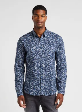  IKKS   Camicia slim fit in cotone stampato | Blu