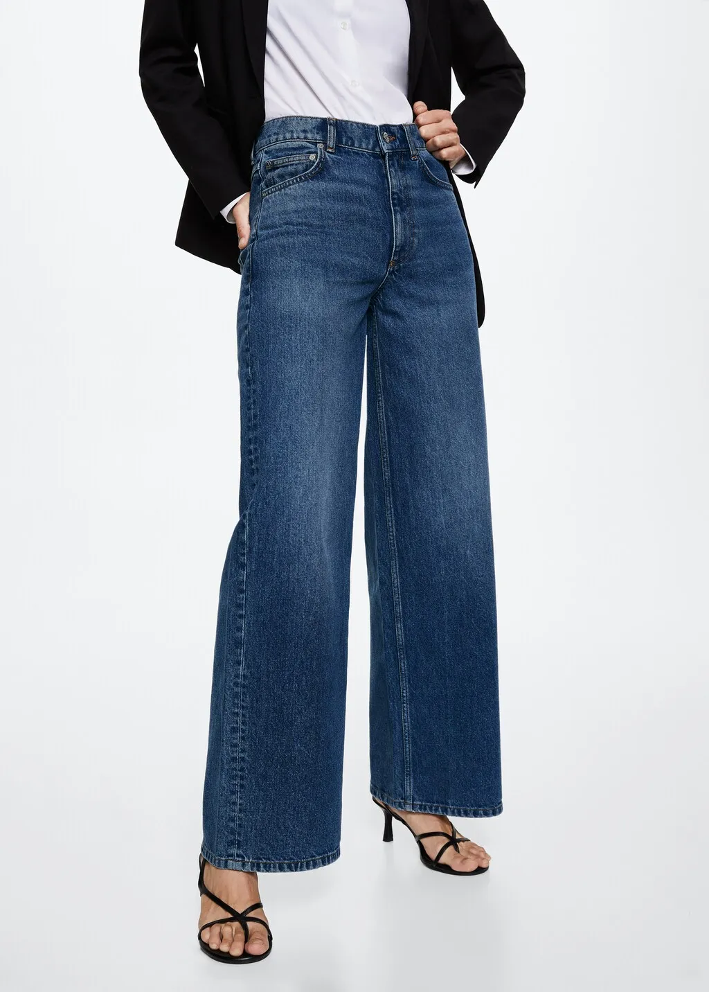 Jeans wideleg vita alta