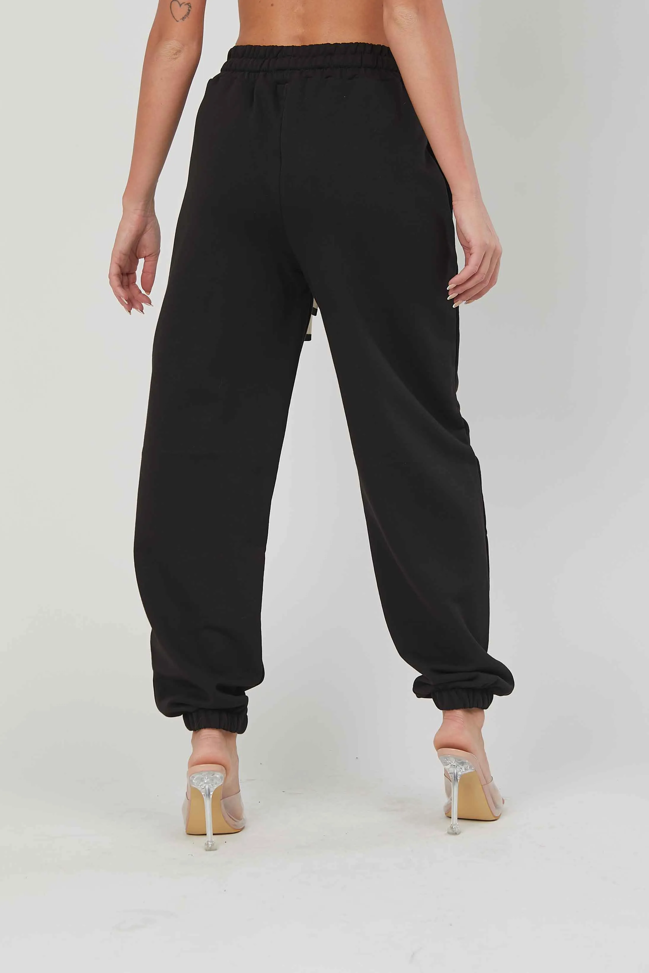 JOGGERS FELPA STAMPA BLACK
