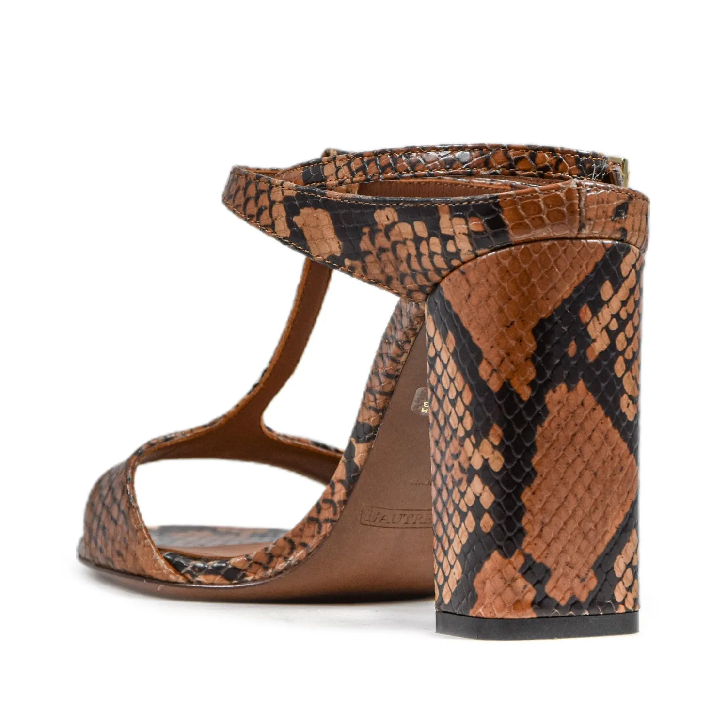 L'Autre Chose Sandali Donna Open-Toe Snake Cuoio E Nero