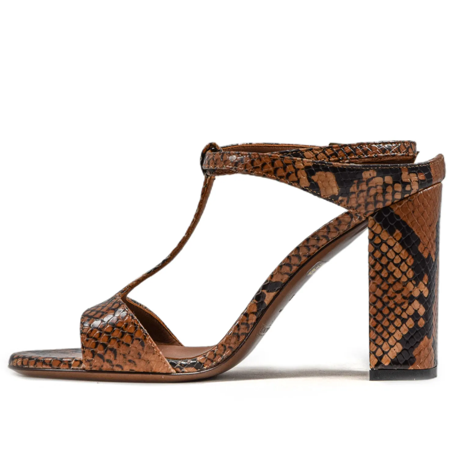 L'Autre Chose Sandali Donna Open-Toe Snake Cuoio E Nero