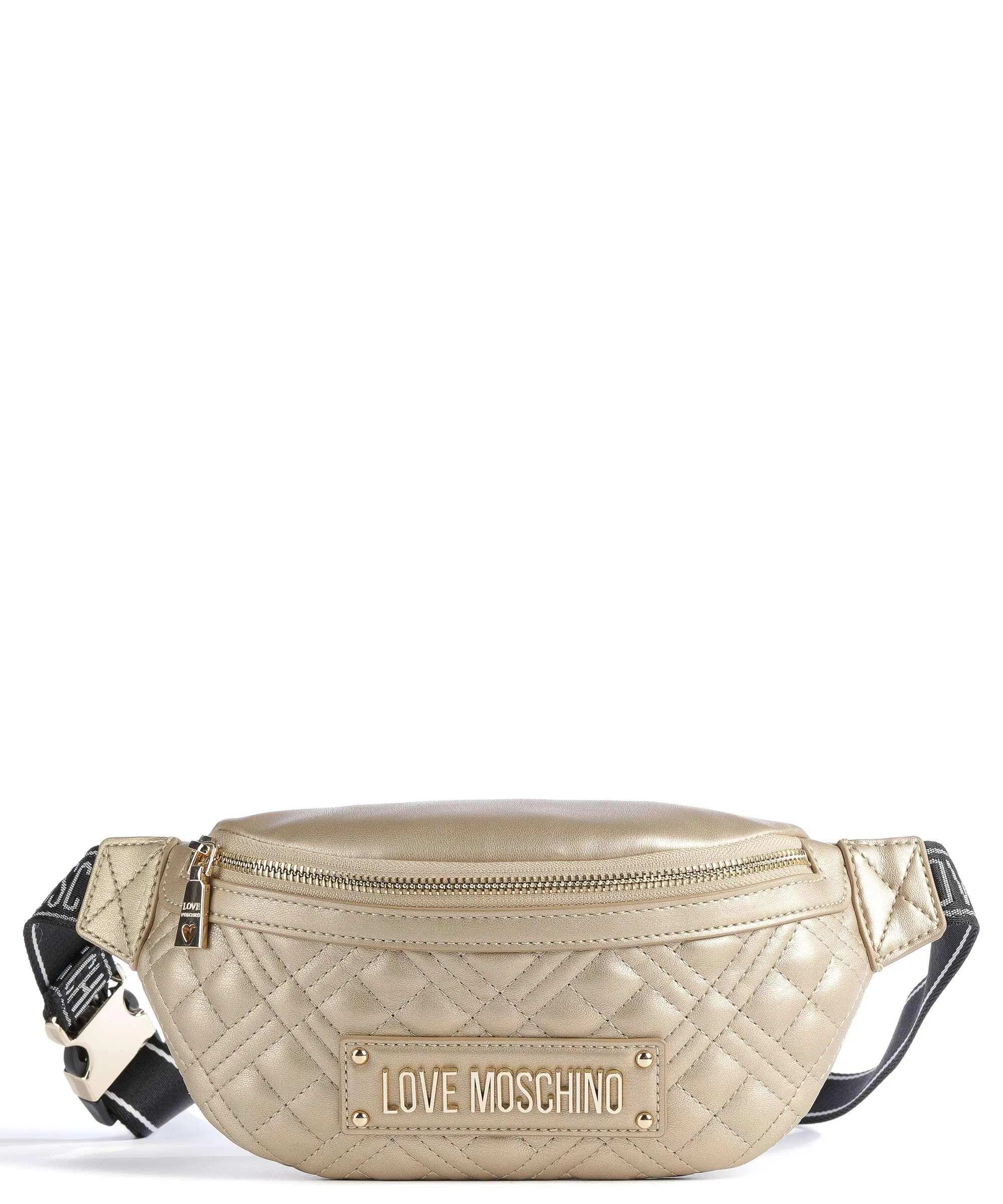  Love Moschino Quilted Marsupio pelle sintetica oro  