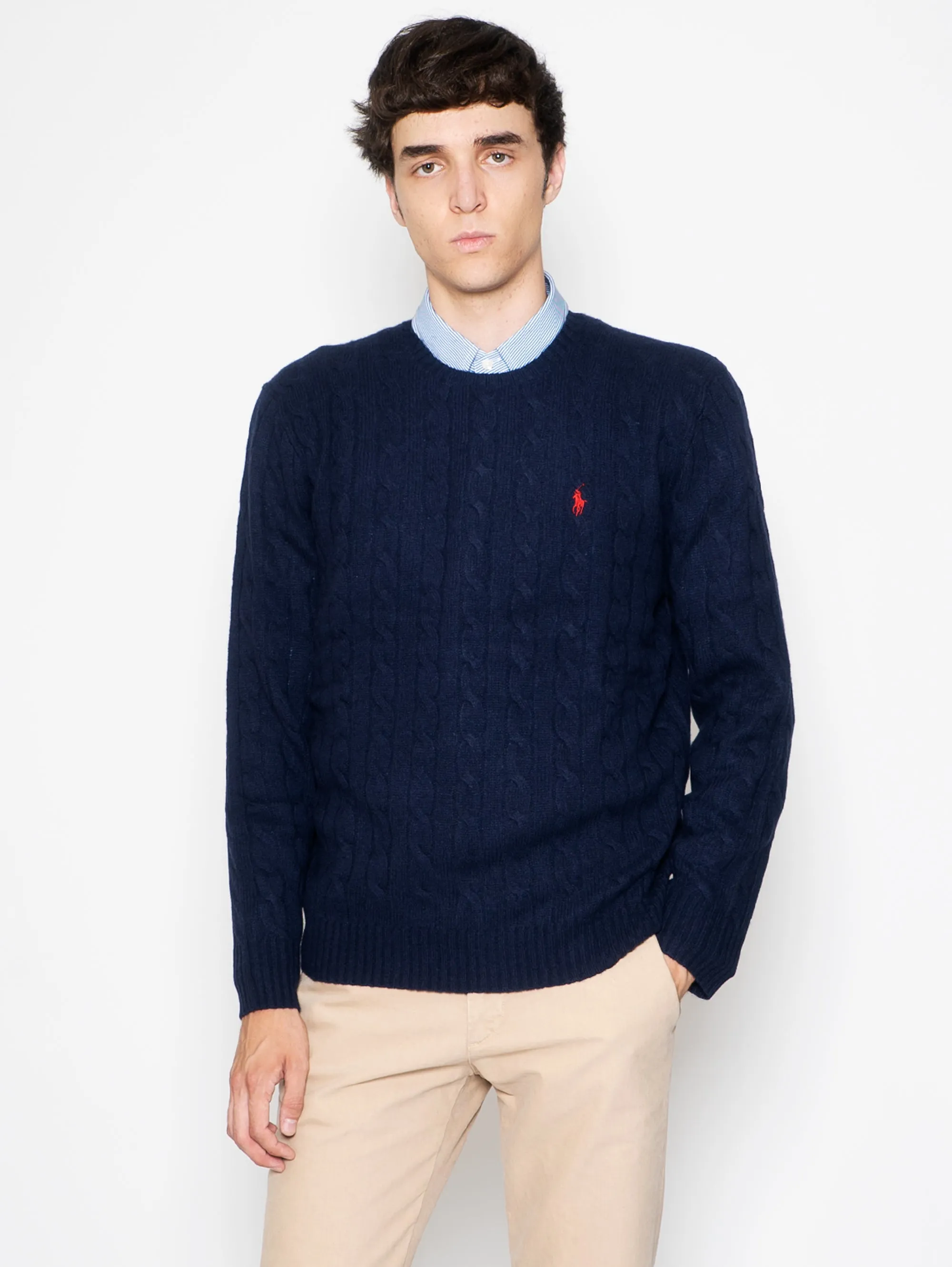 Maglia a Trecce Blu