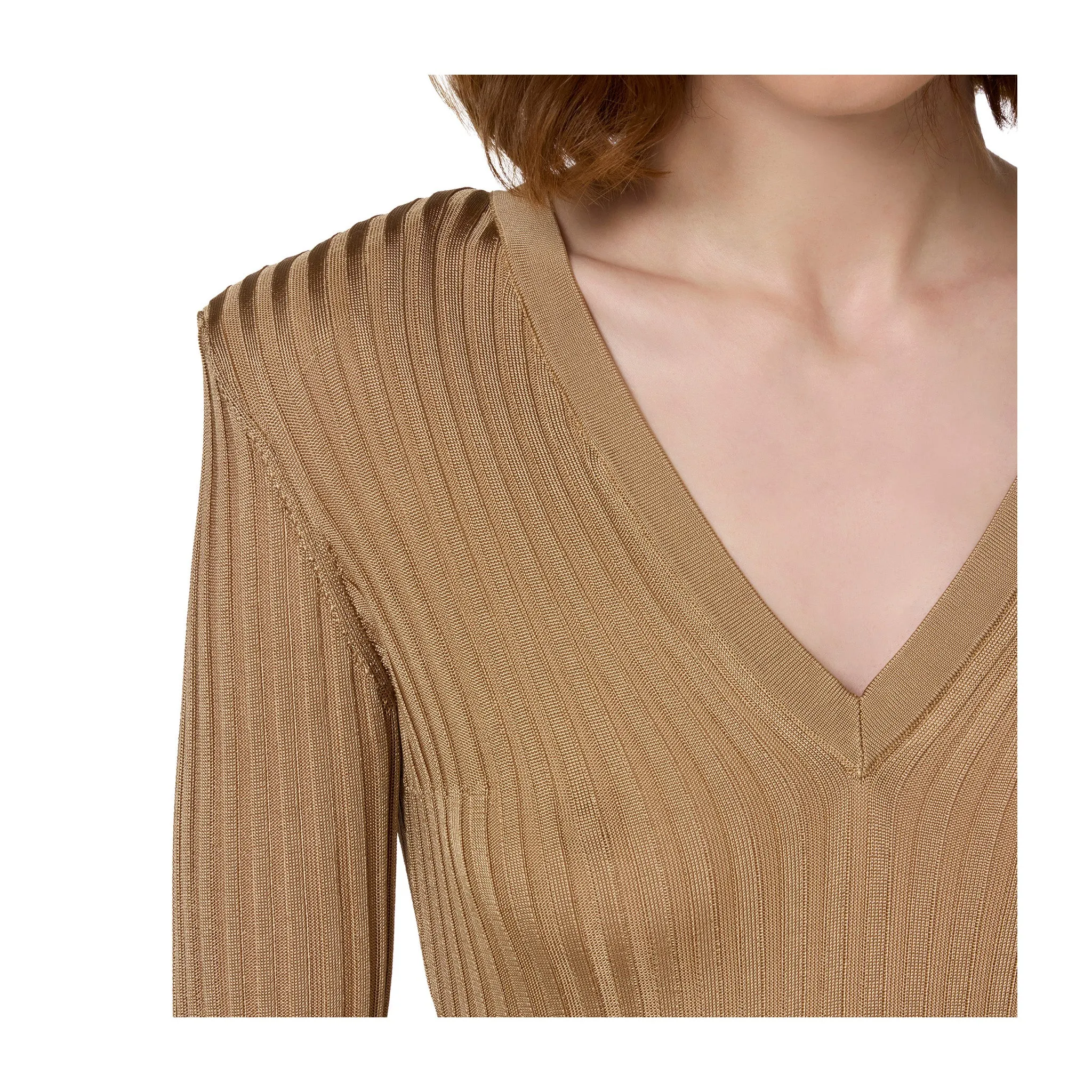 Maglia Donna Beige a coste