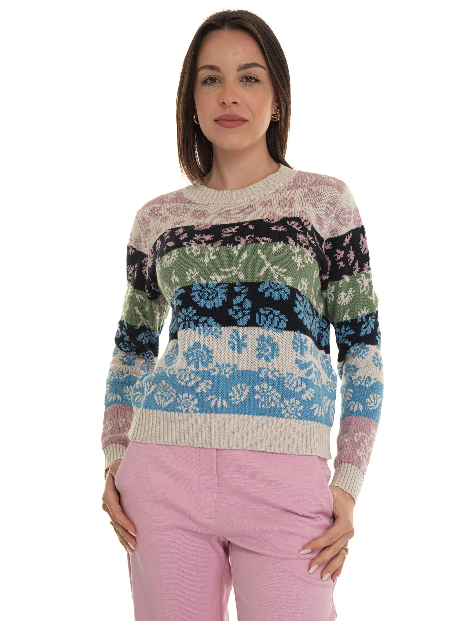 Maglia girocollo Fleres Multicolor Weekend Max Mara Donna