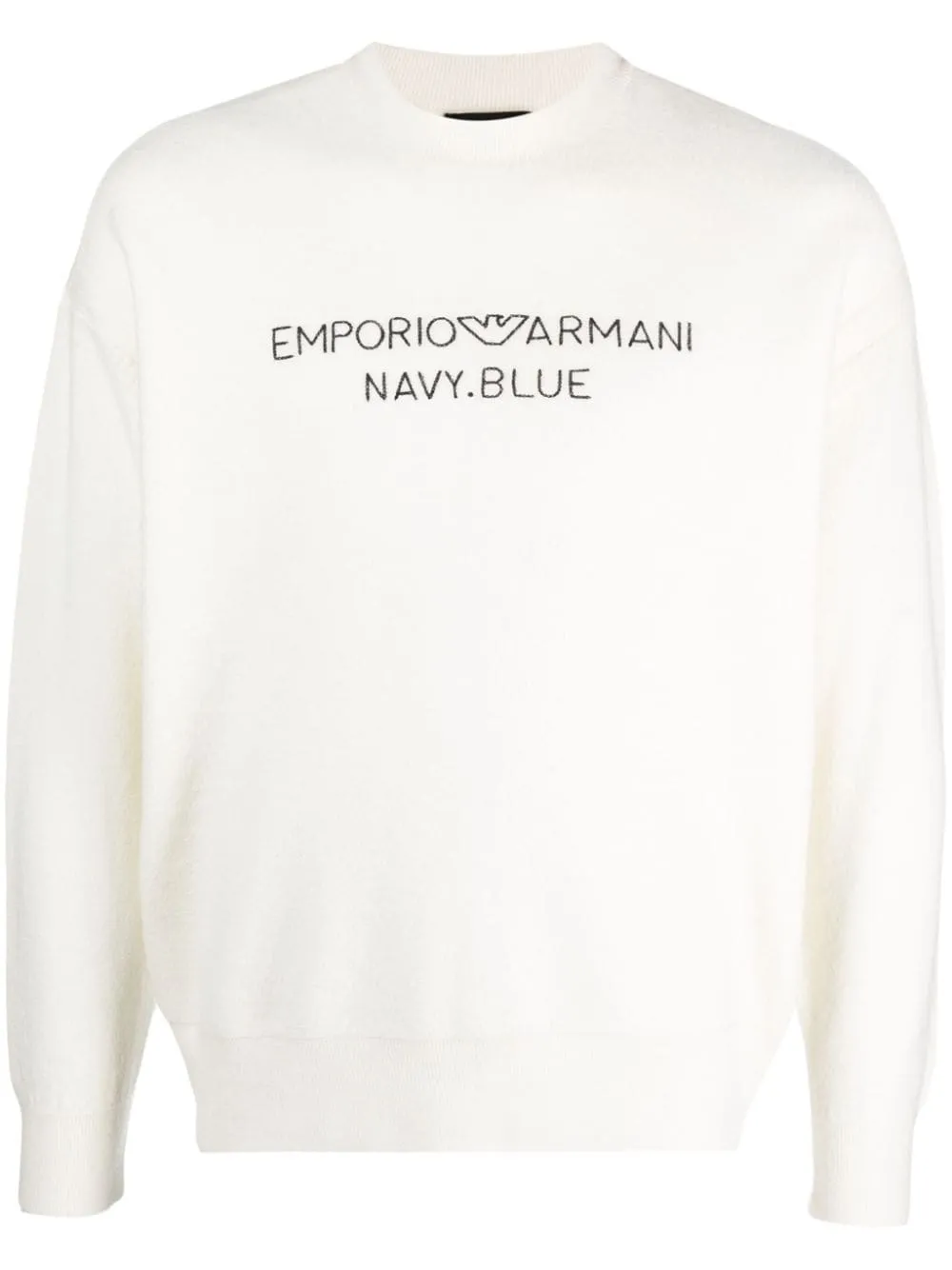 maglione bianco con logo sul petto