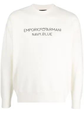 maglione bianco con logo sul petto